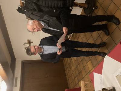 Urkunde fr Jubilar Petermann fr 40 Jahre